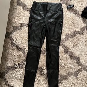 Leather black leggings